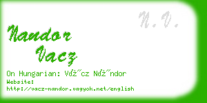 nandor vacz business card